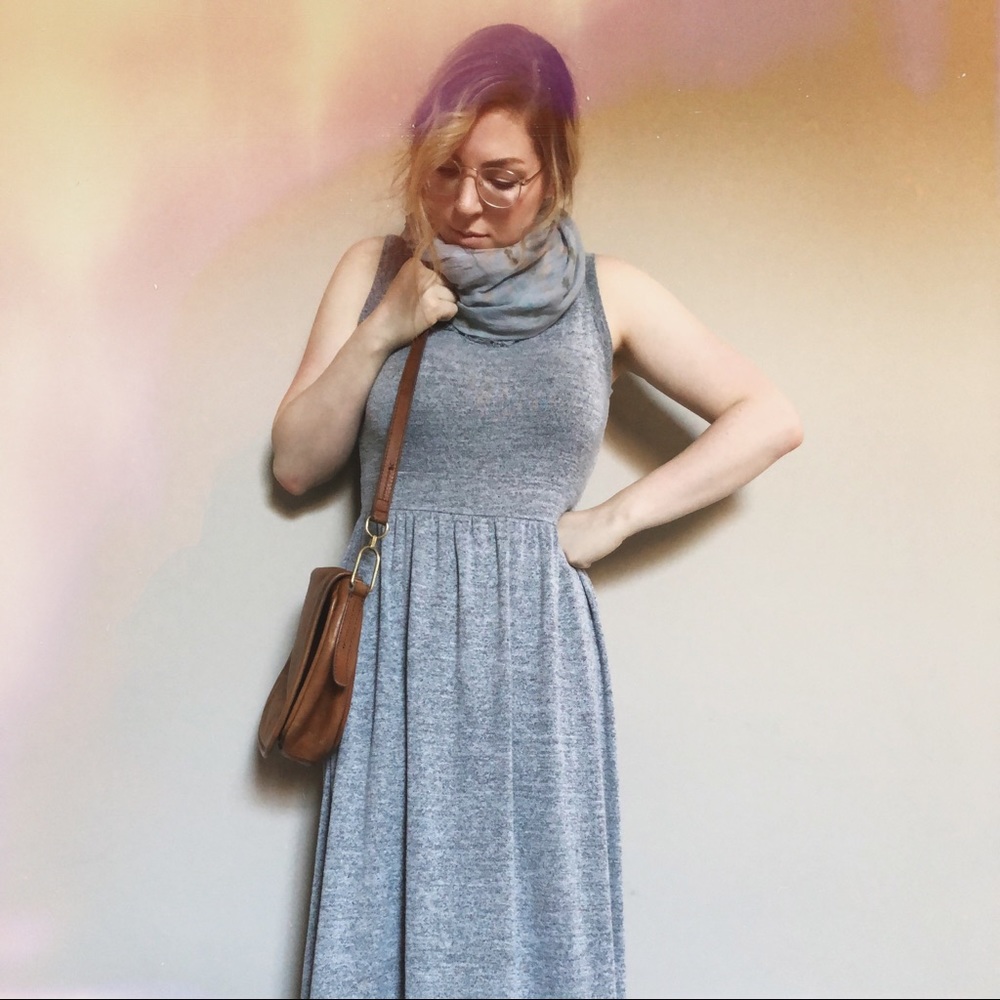 GAP Gray Knit Cutout Dress S